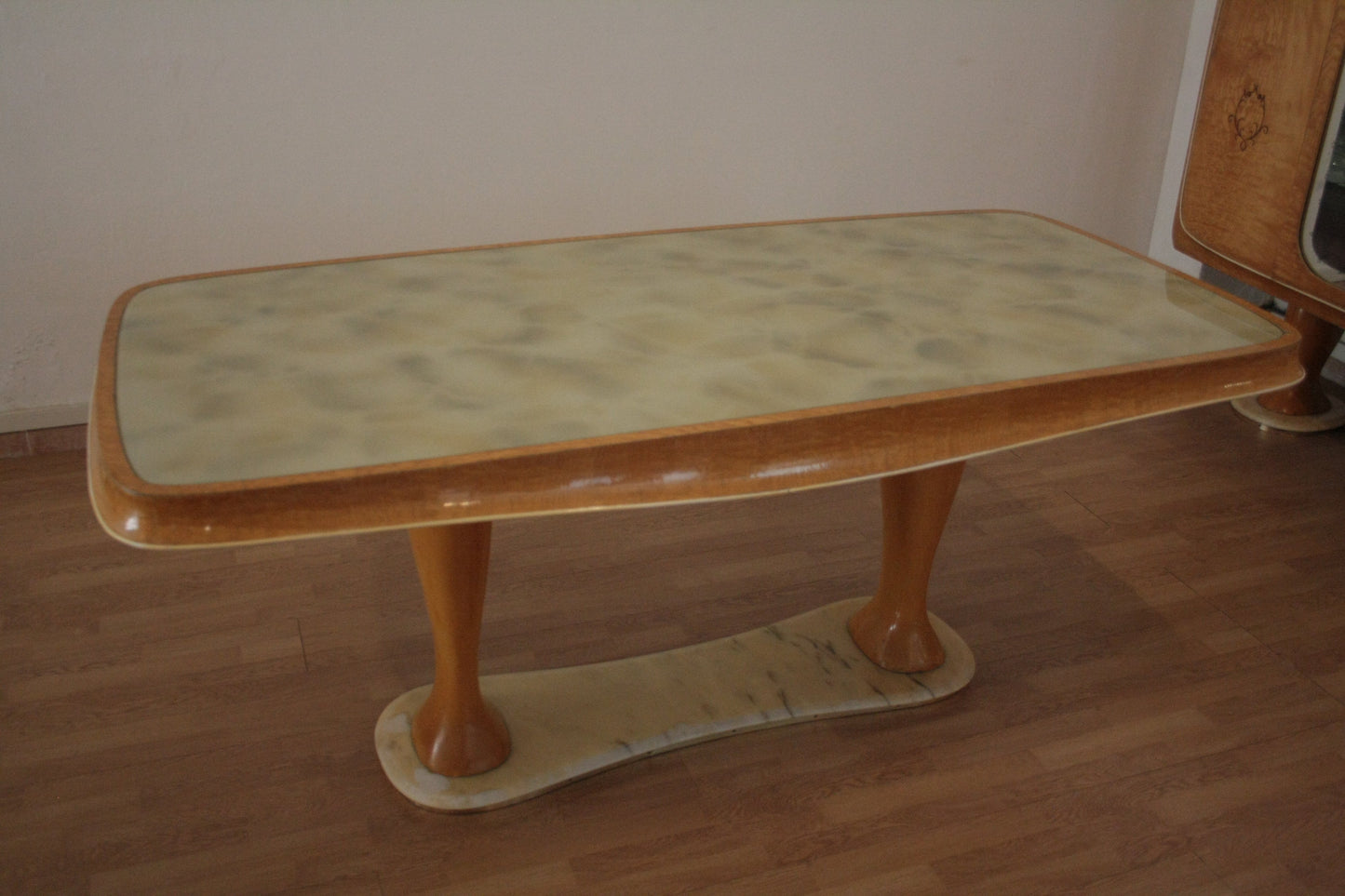Tavolino da pranzo Mid-Century Moderna di Vittorio Dassi, anni 50, in legno chiaro