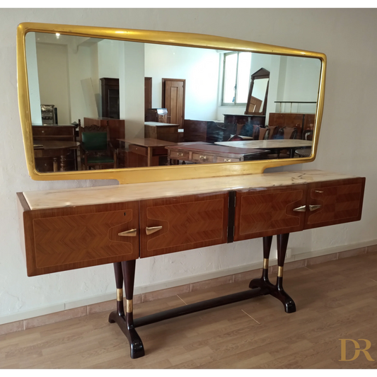 Mobile bar consolle Vittorio Dassi con specchio e tavolo console moderno