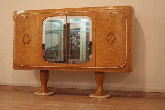 Mobile bar credenza vittorio dassi legno art deco credenza mid-century moderna anni 50 elegante e funzionale
