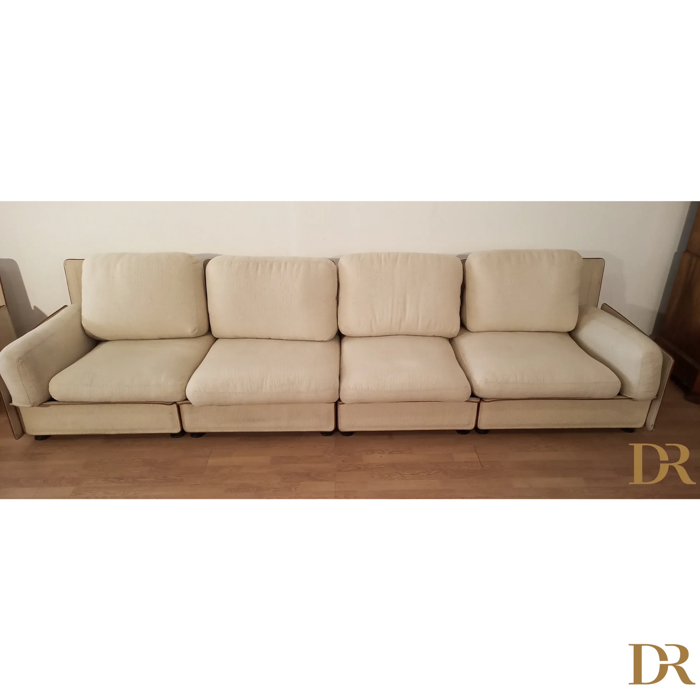 Divano modulare beige di Riccardo Arbizzoni, modello Redifiori Set, con cuscini