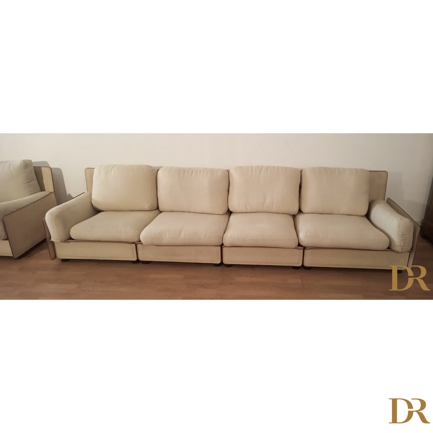 Divano beige strutturato di Riccardo Arbizzoni, Modello Redifiori Set di Zanotta