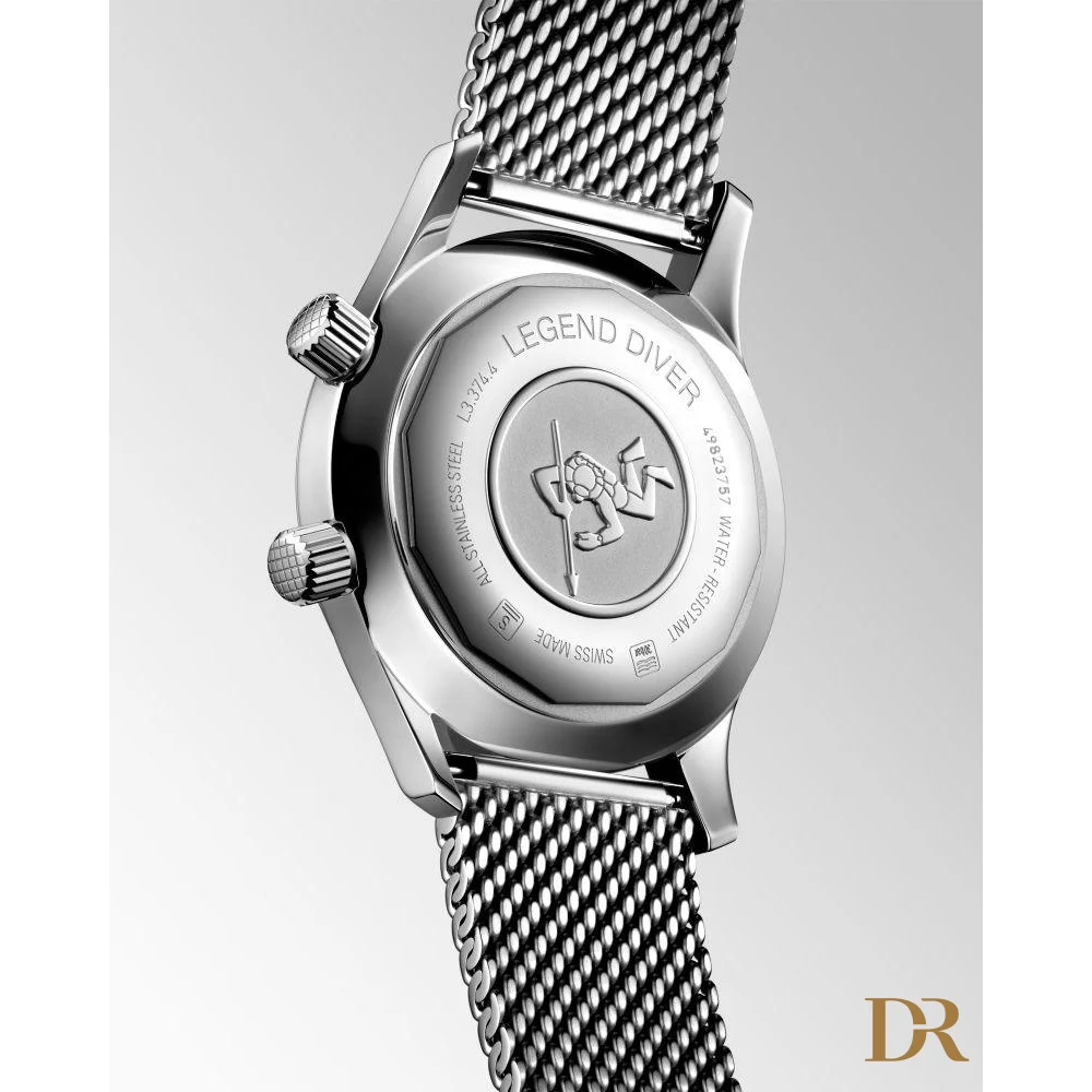 Longines orologio The Longines Legend Diver Watch 36mm nero automatico acciaio L3.374.4.50.6