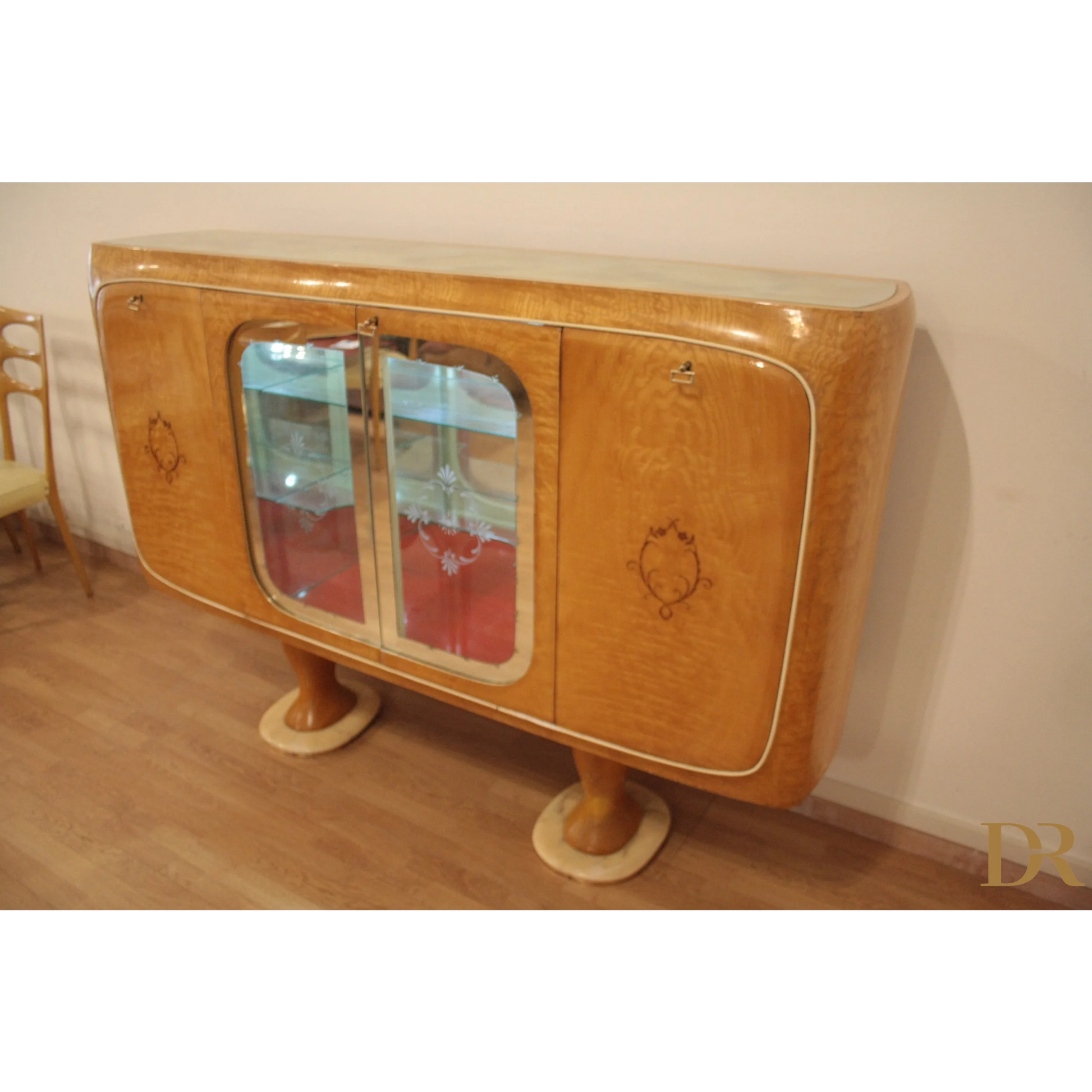 Mobile bar credenza in stile Art Deco di Vittorio Dassi, anni ’50, elegante e funzionale
