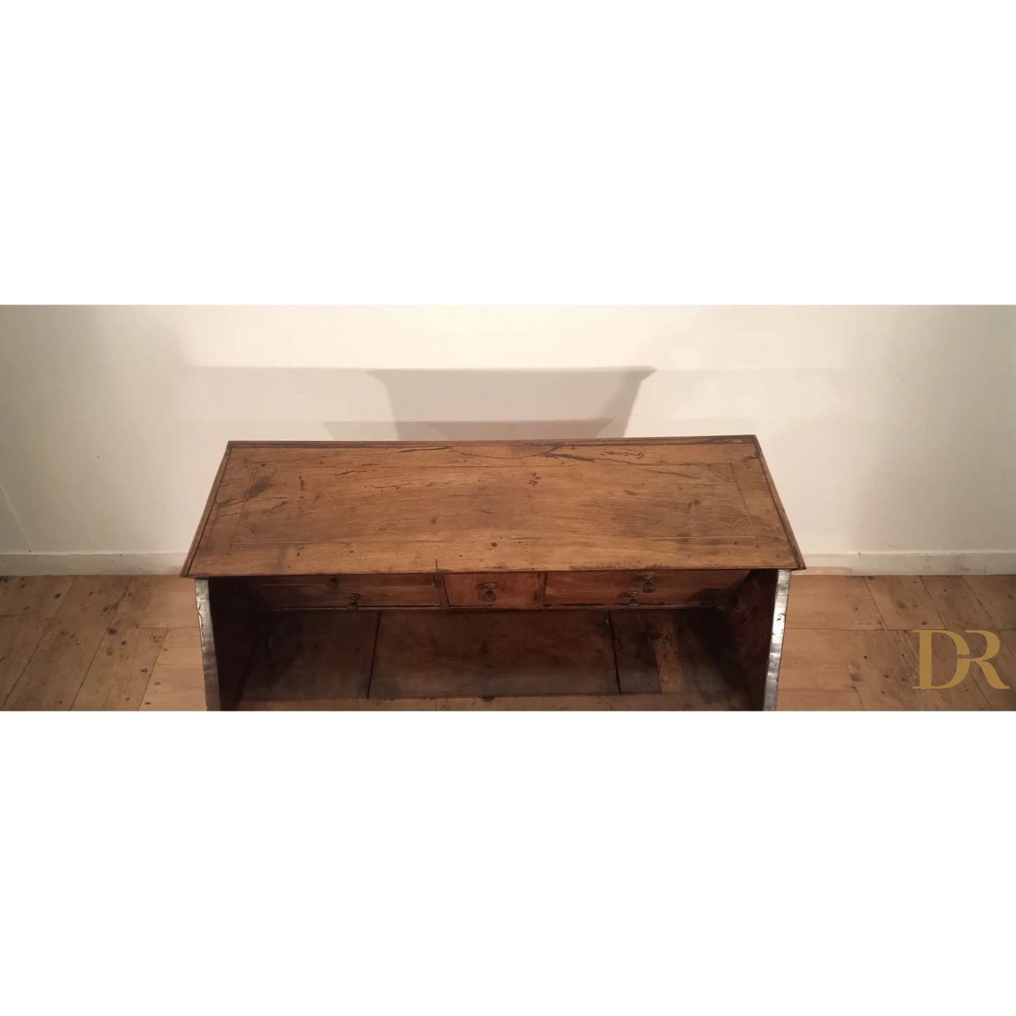 Panca di legno con scomparto aperto della Scrivania a Ribalta XVIII secolo