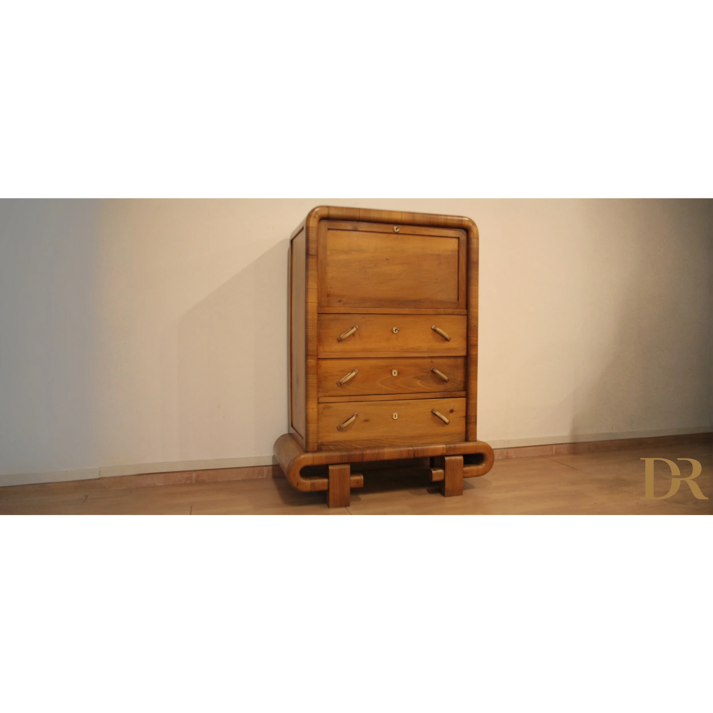 Secretaire in noce Art Deco anni 50, stile mid century modern Italia