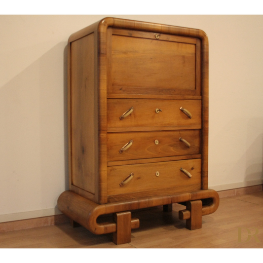 Secretaire in noce Art Decò anni 50, mobile mid century modern in stile Art Deco
