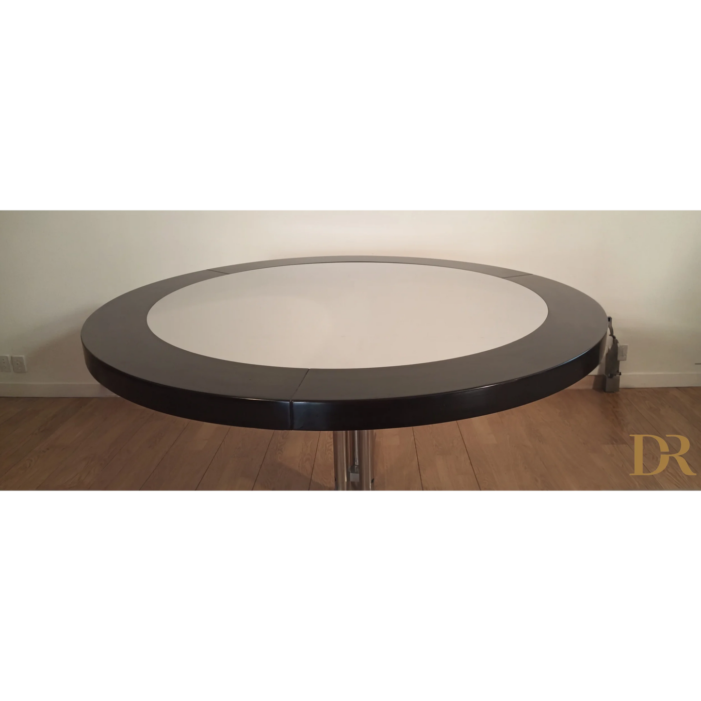 Tavolo Desco vintage di Achille Castiglioni per Zanotta, tavolino rotondo bianco e nero