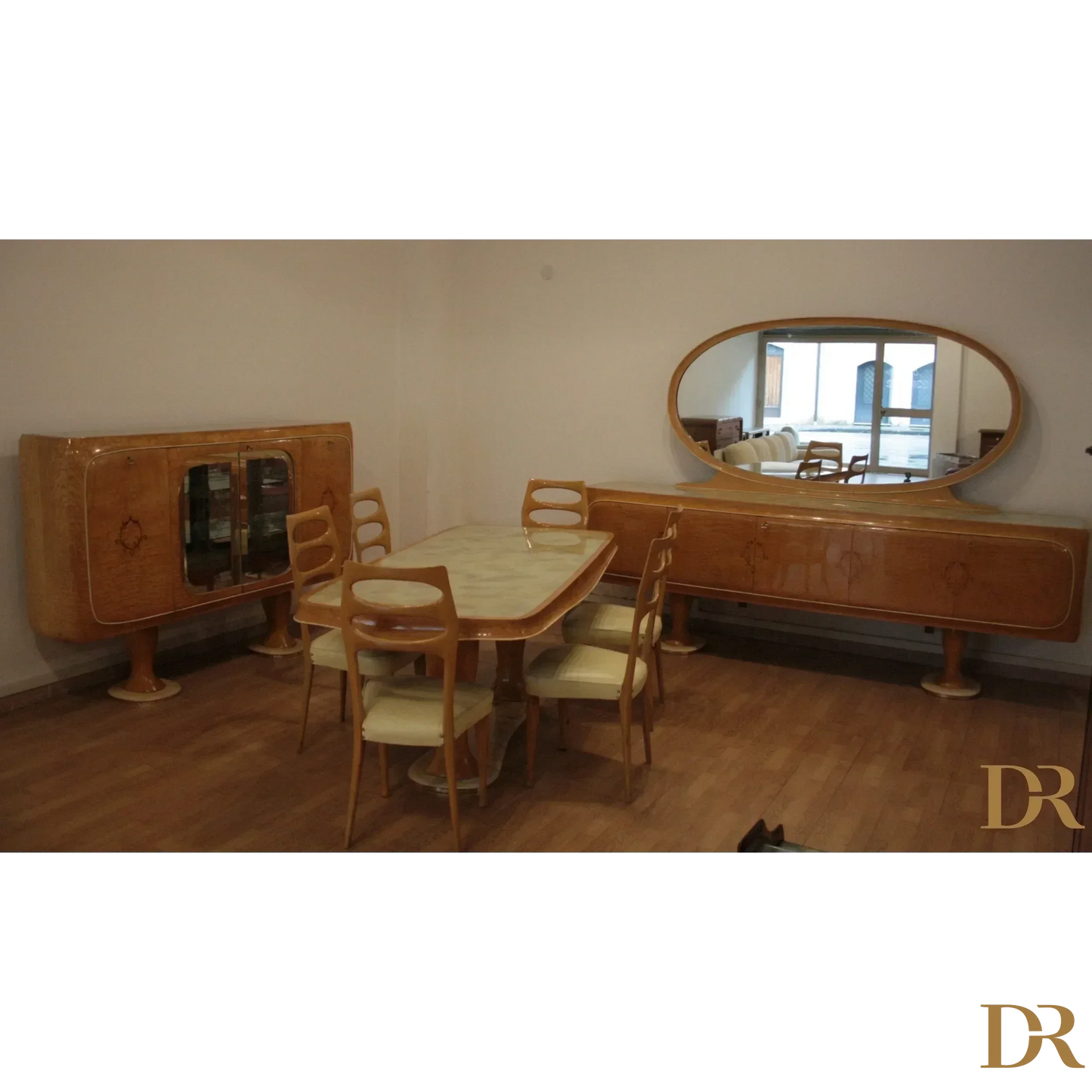 Mobili dining room vintage Vittorio Dassi pranzo mid-century moderno Dario Raia Antiquariato