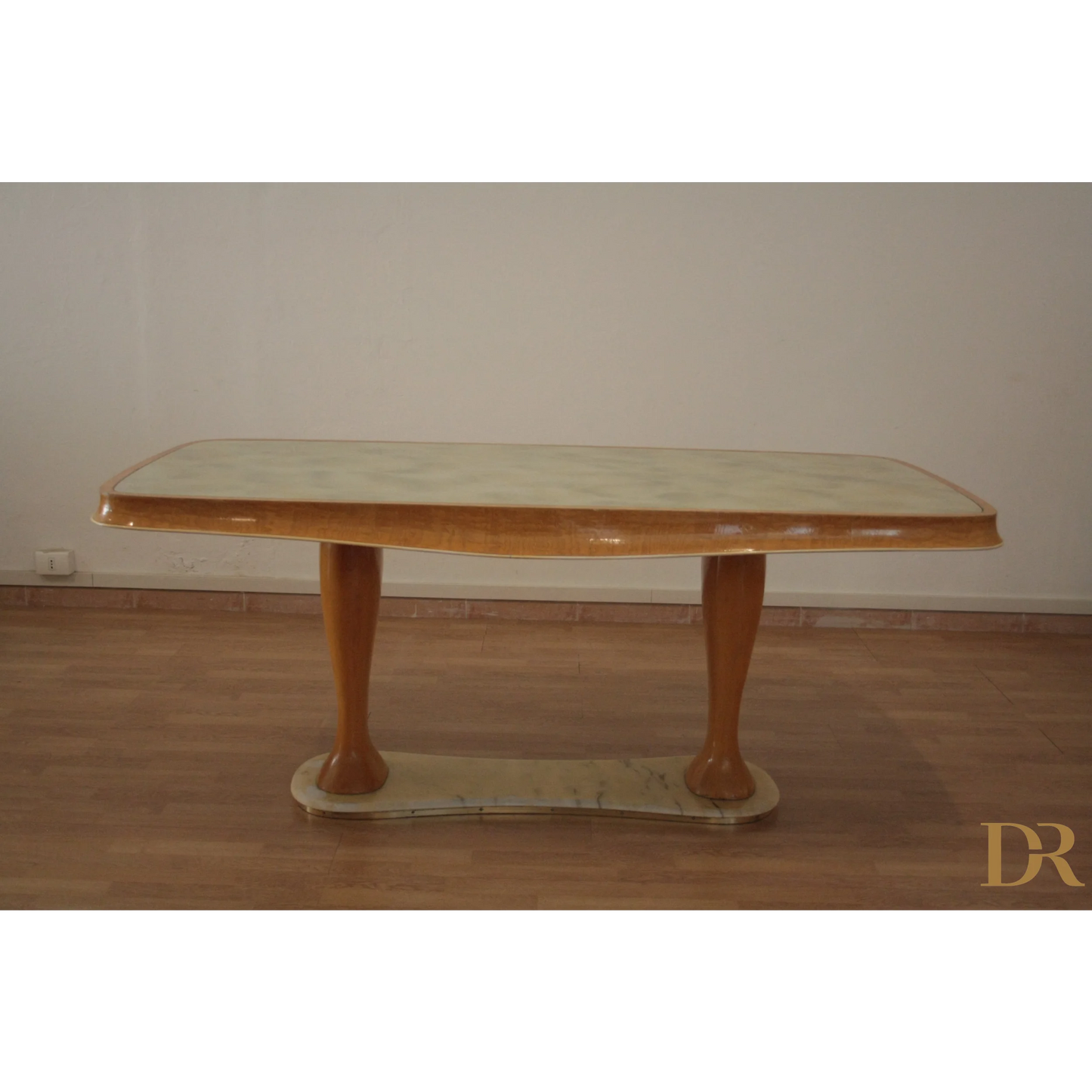 Tavolo da pranzo Mid-Century Moderno di Vittorio Dassi con gambe curve, dario raia antiquariato