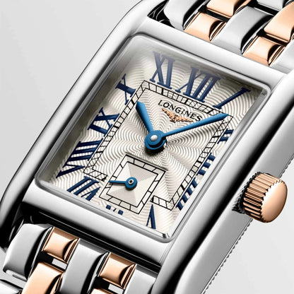 Longines orologio Mini Dolcevita 21.50x29.00mm argento quarzo oro 18kt acciaio L5.200.5.71.7