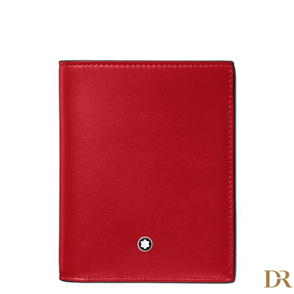 Montblanc portafoglio compatto Meisterstück 6 scomparti nero/rosso 129679