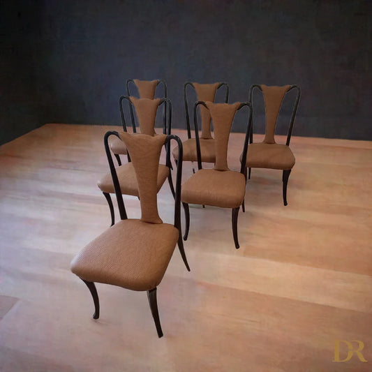 Set di sedie pranzo vintage palissandro con design mid century anni 50 restaurate