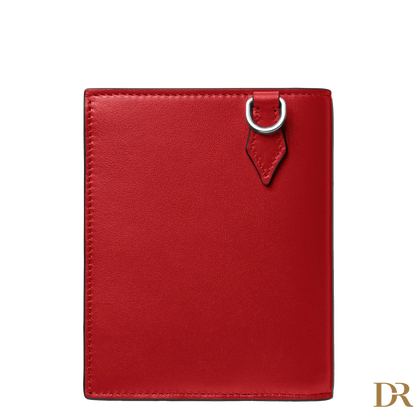 Montblanc portafoglio compatto Meisterstück 6 scomparti nero/rosso 129679