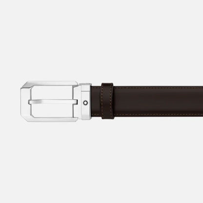 Montblanc cintura reversibile in pelle nera/marrone 30 mm 116579
