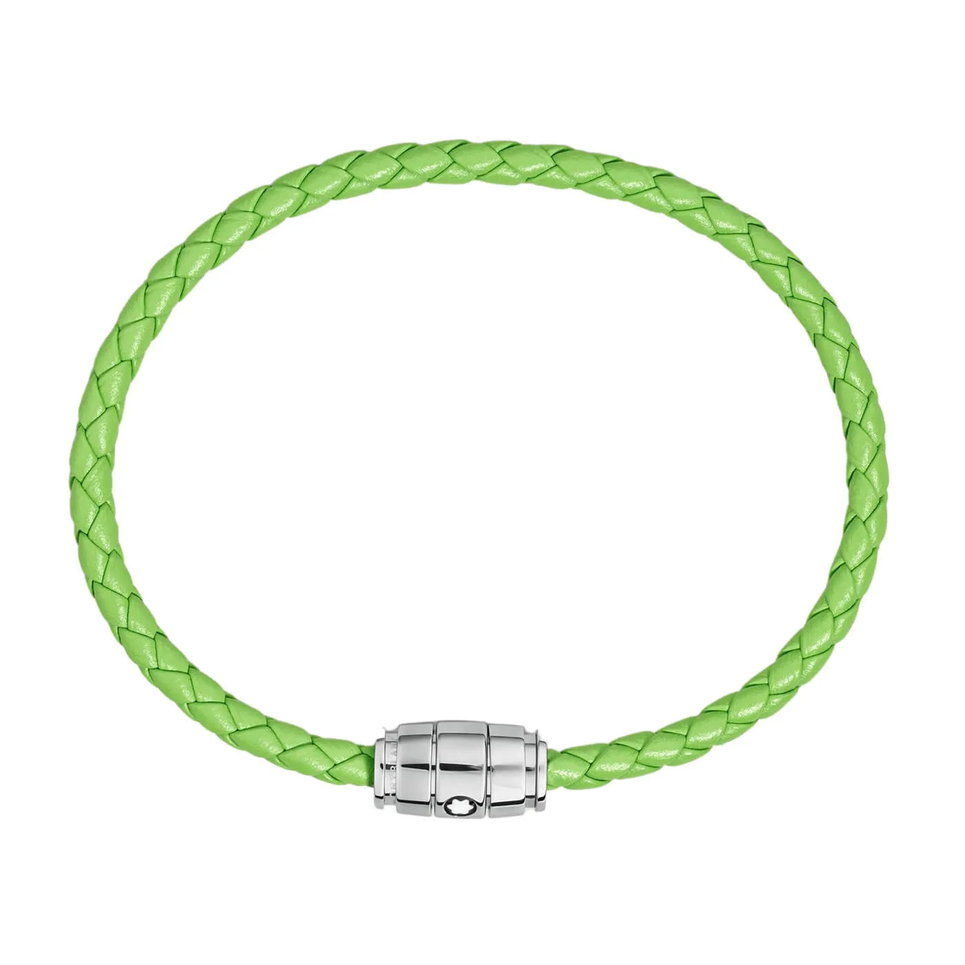 Montblanc Meisterstück Lime 3-Ring Steel and Leather Bracelet Size L 13429268