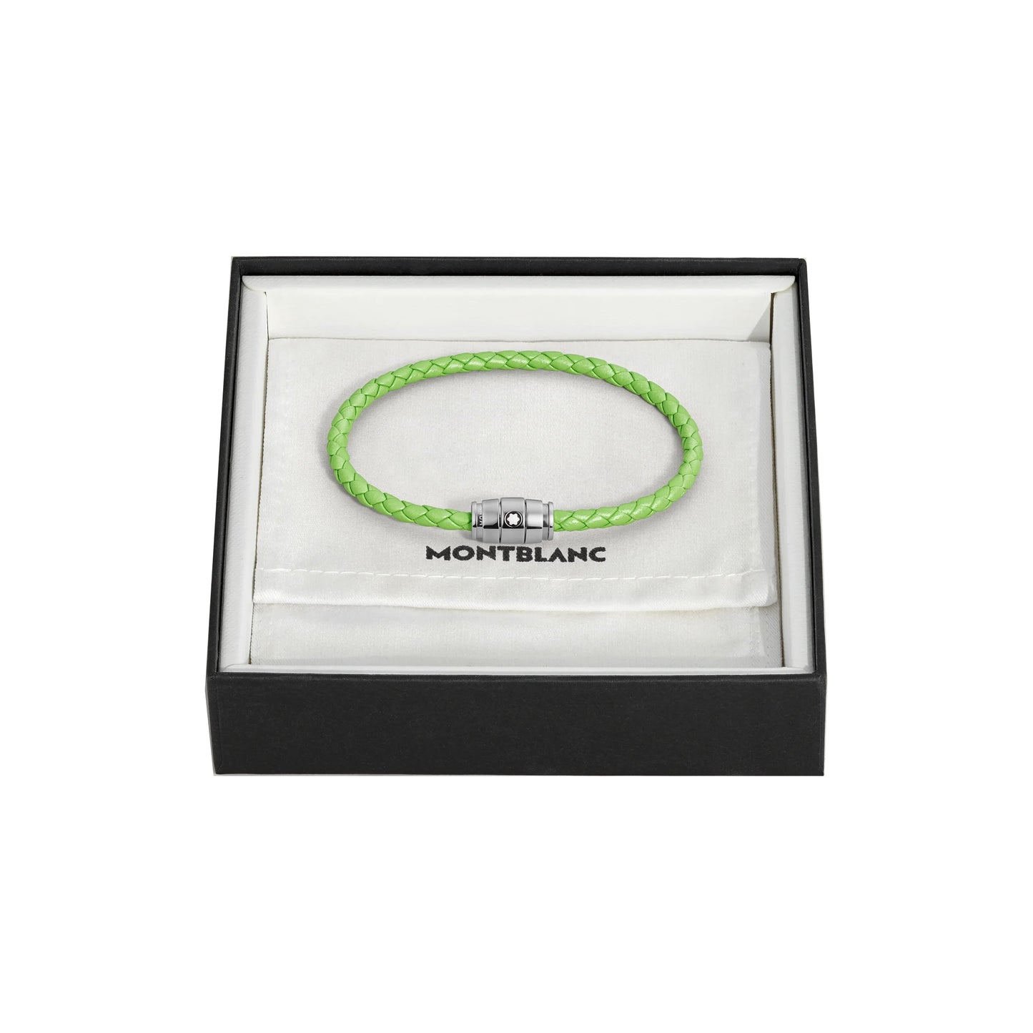Montblanc 手链 不锈钢三环与皮革 Meisterstück Lime M码 13429263