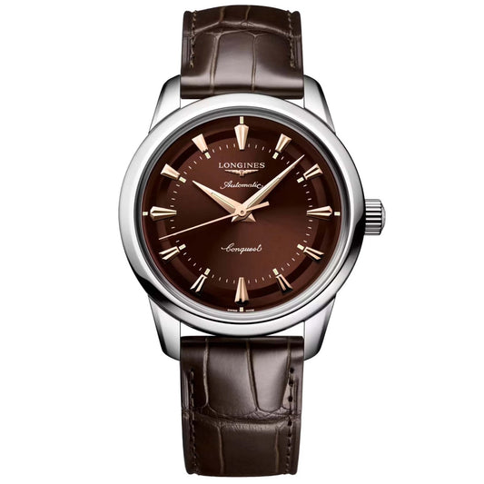 longines orologio Heritage 38mm marrone acciaio automatico L1.649.4.62.2