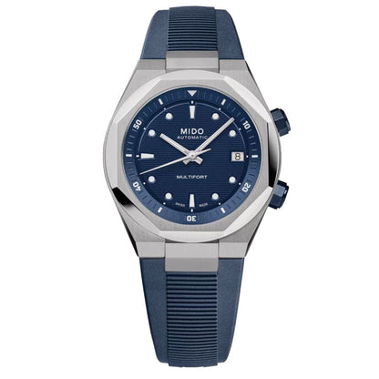 Mido orologio Multifort 8 Two Crowns 38,4x40mm blu automatico acciaio M047.507.17.041.00