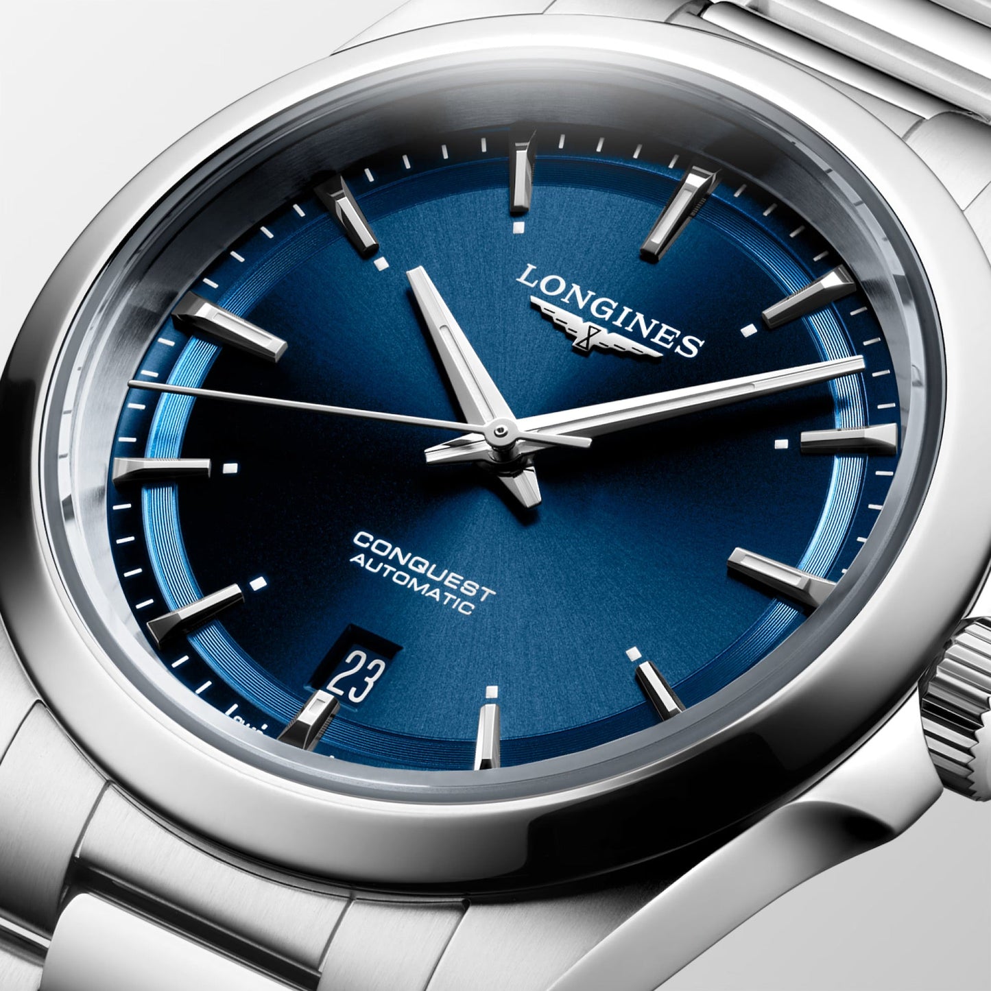 Longines Conquest 38mm Blauw Automatisch Stalen Horloge L3.720.4.92.6