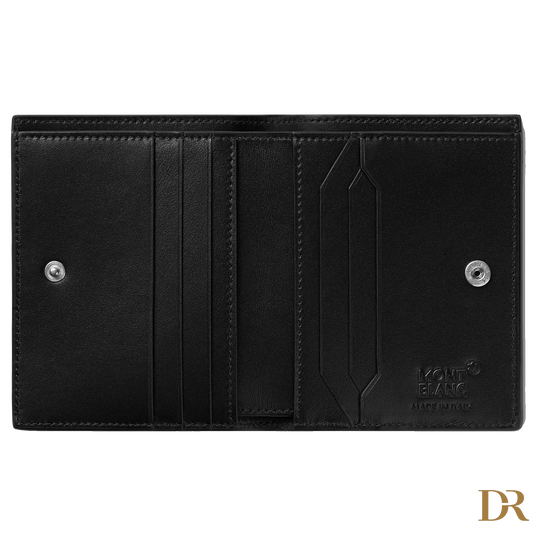 Montblanc portafoglio compatto Meisterstück 6 scomparti nero/rosso 129679