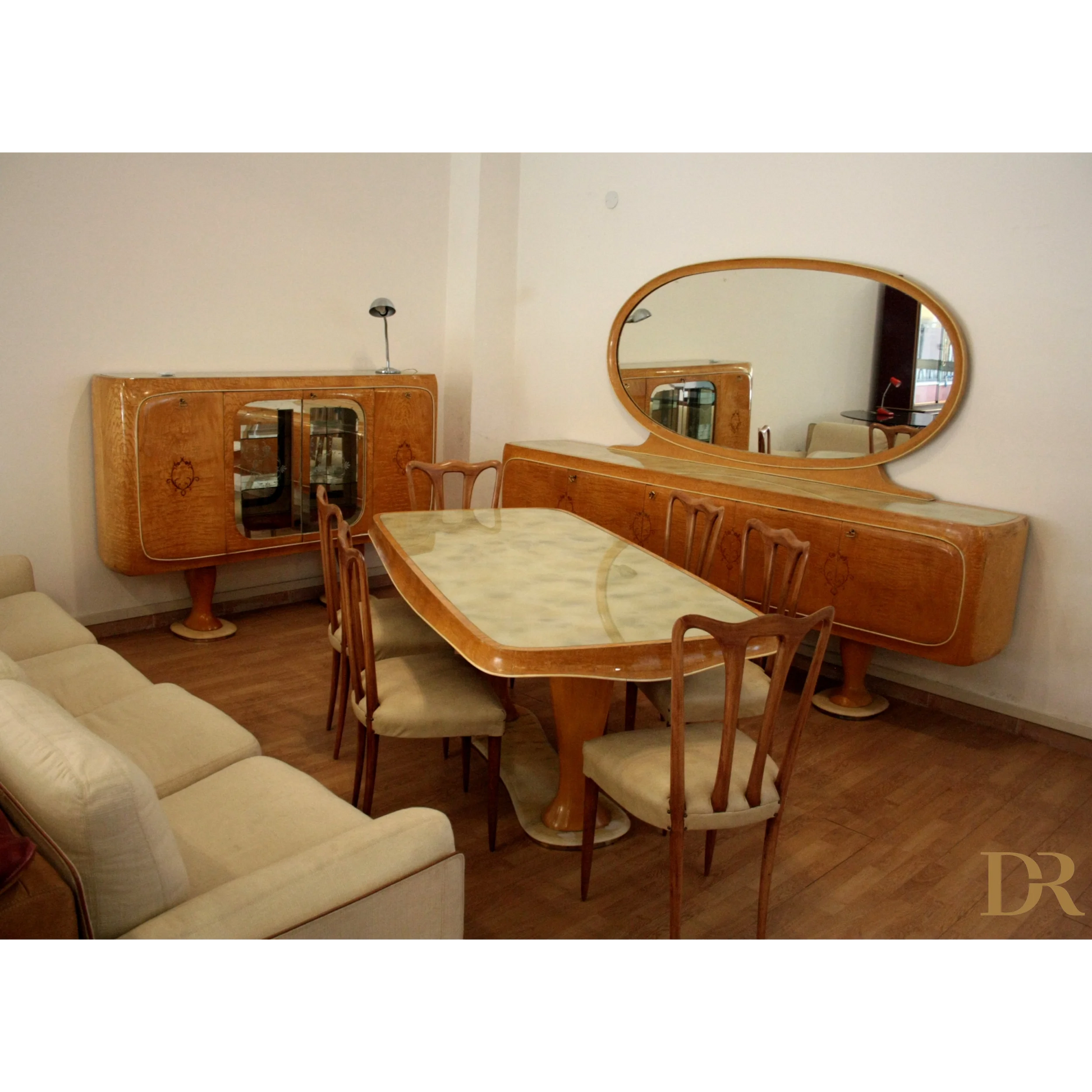 Art Deco set da pranzo Mid-Century Moderna di Vittorio Dassi, dario raia antiquariato