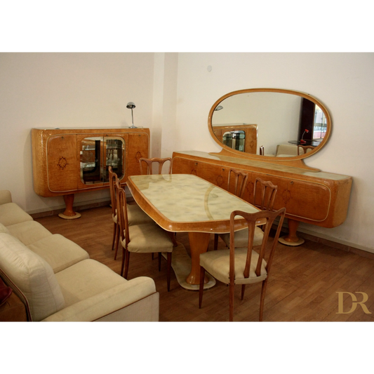 Art Deco set da pranzo Mid-Century Moderna di Vittorio Dassi, dario raia antiquariato