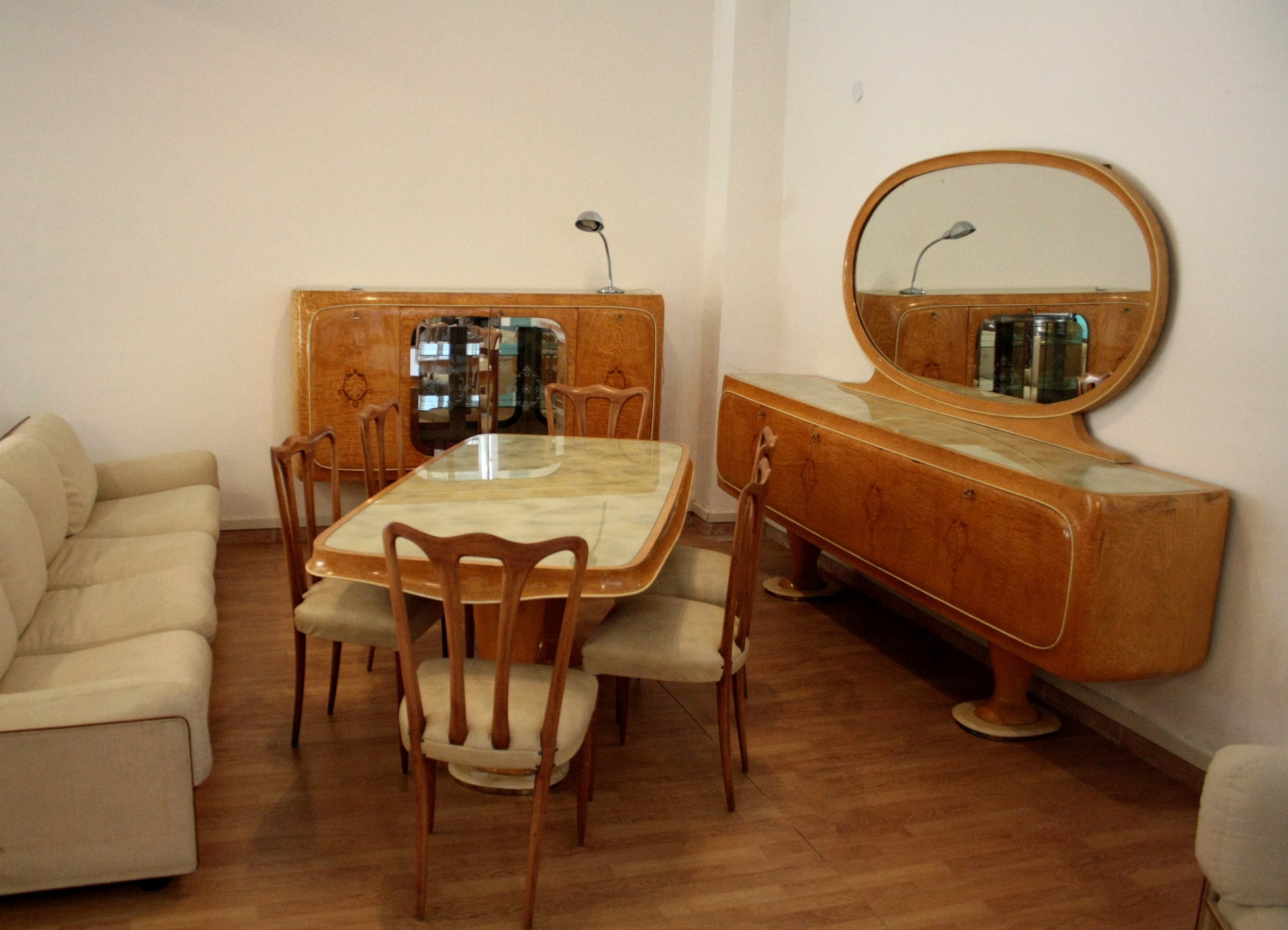 Art Deco set da pranzo Mid-Century Moderna di Vittorio Dassi venduto da Dario Raia Antiquariato