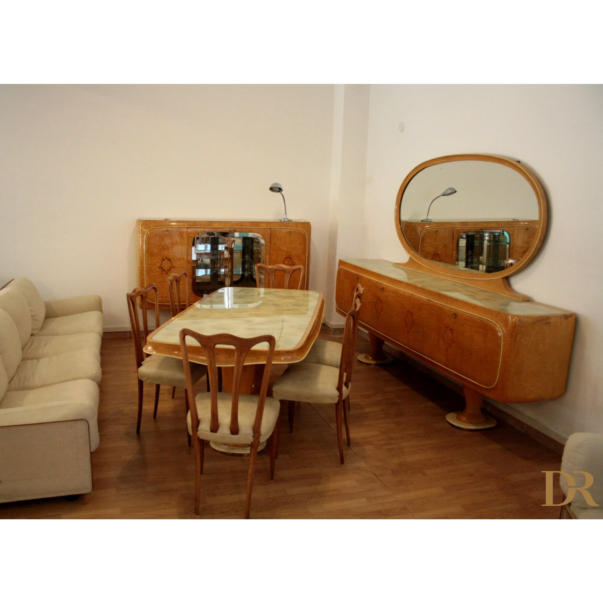 Art Deco set da pranzo Mid-Century Moderna di Vittorio Dassi venduto da Dario Raia Antiquariato