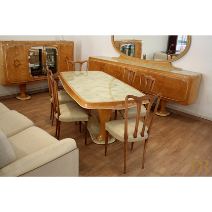 Immagine del set da pranzo Art Deco vittorio dassi, dario raia antiquariato, stile mid-century moderna