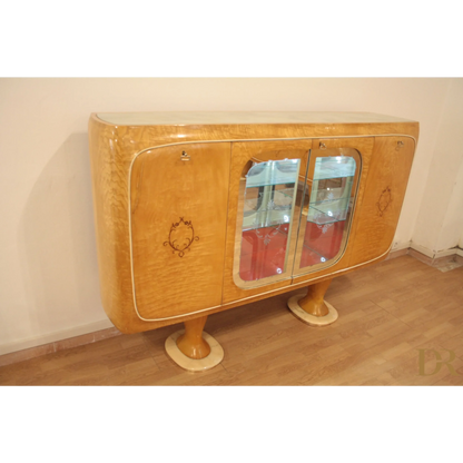 Vittorio Dassi occasione cabinet arte Deco legno con ante in vetro pranzo Mid-Century Moderna