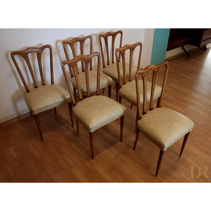 Sedia da pranzo mid-century moderna vittorio dassi con rivestimenti Dario Raia Antiquariato