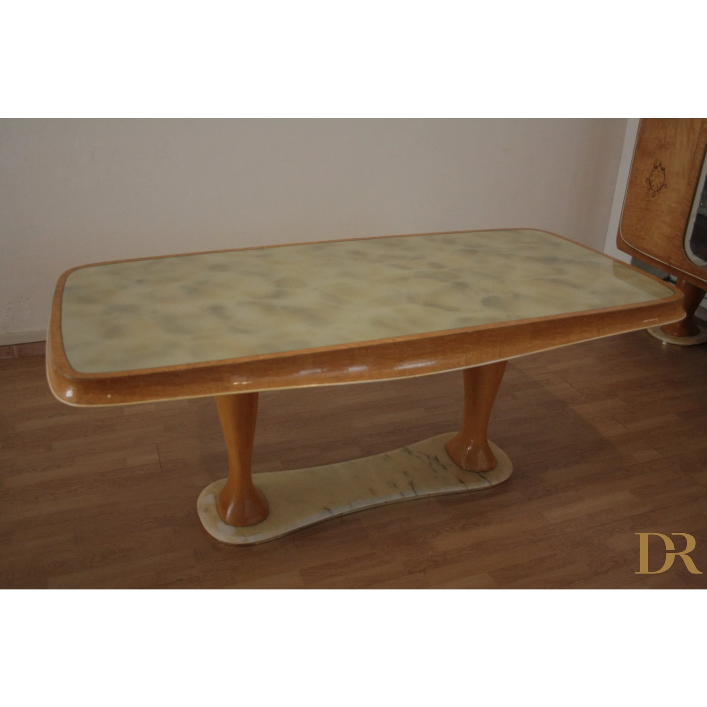 Tavolino da pranzo Mid-Century Moderna di Vittorio Dassi, anni 50, in legno chiaro