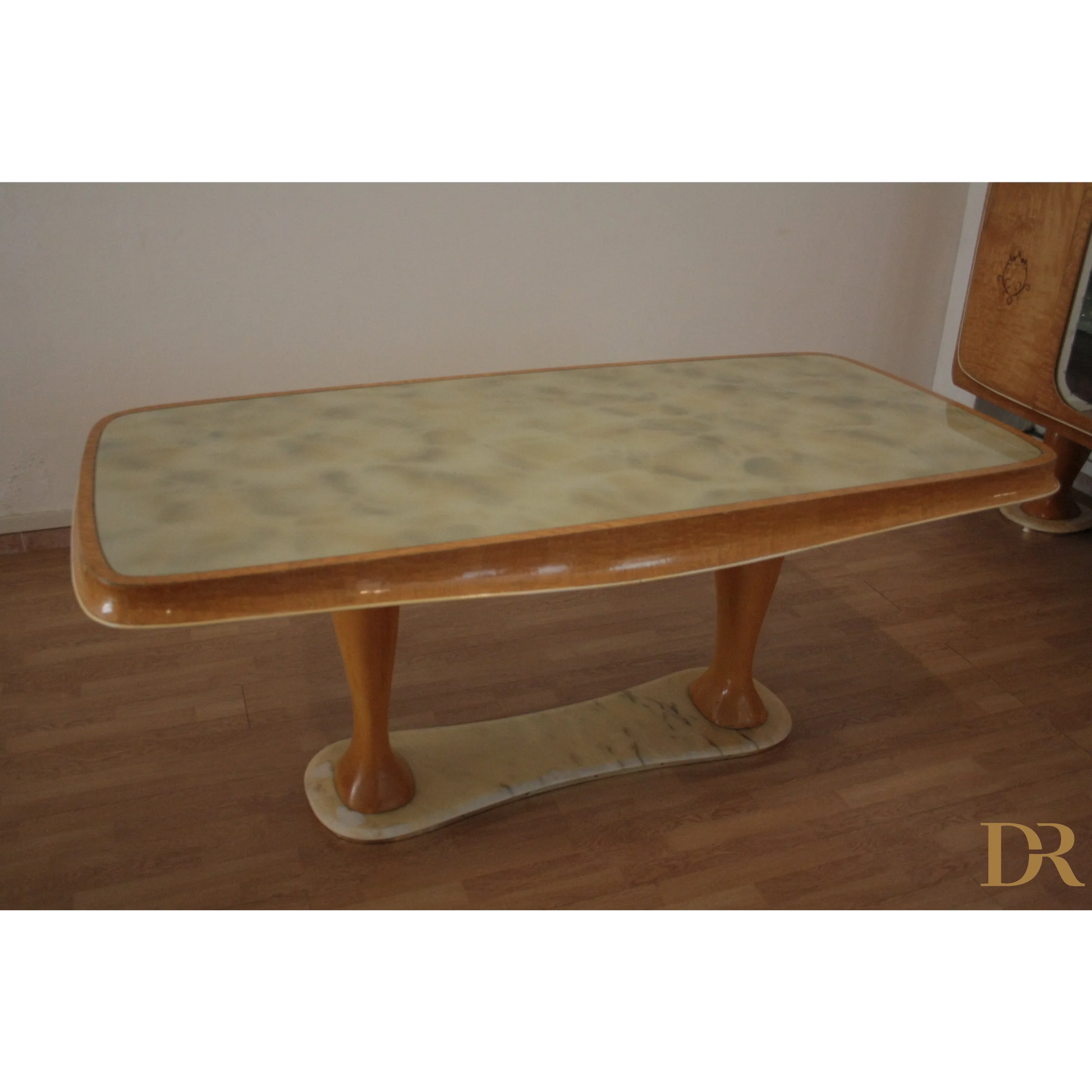 Tavolino da pranzo Mid-Century Moderna di Vittorio Dassi, anni 50, in legno chiaro