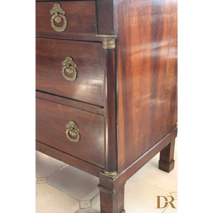 Comò Impero Napoletano vintage per casa, design elegante con maniglie in ottone