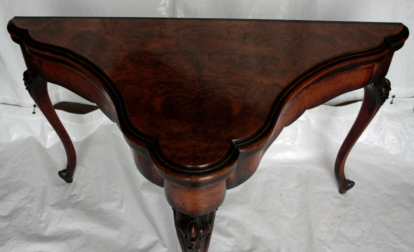 Antico console tavolo da gioco inglese XVIII secolo in mogano fine XIX secolo