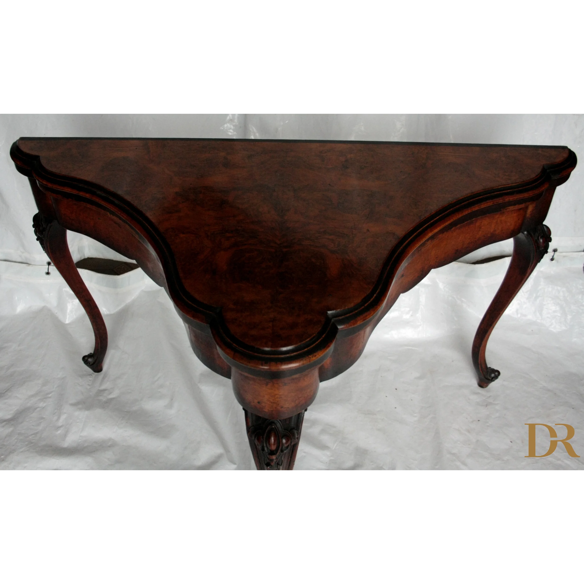 Antico console tavolo da gioco inglese XVIII secolo in mogano fine XIX secolo