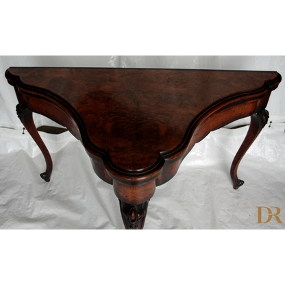 Antico console tavolo da gioco inglese XVIII secolo in mogano fine XIX secolo