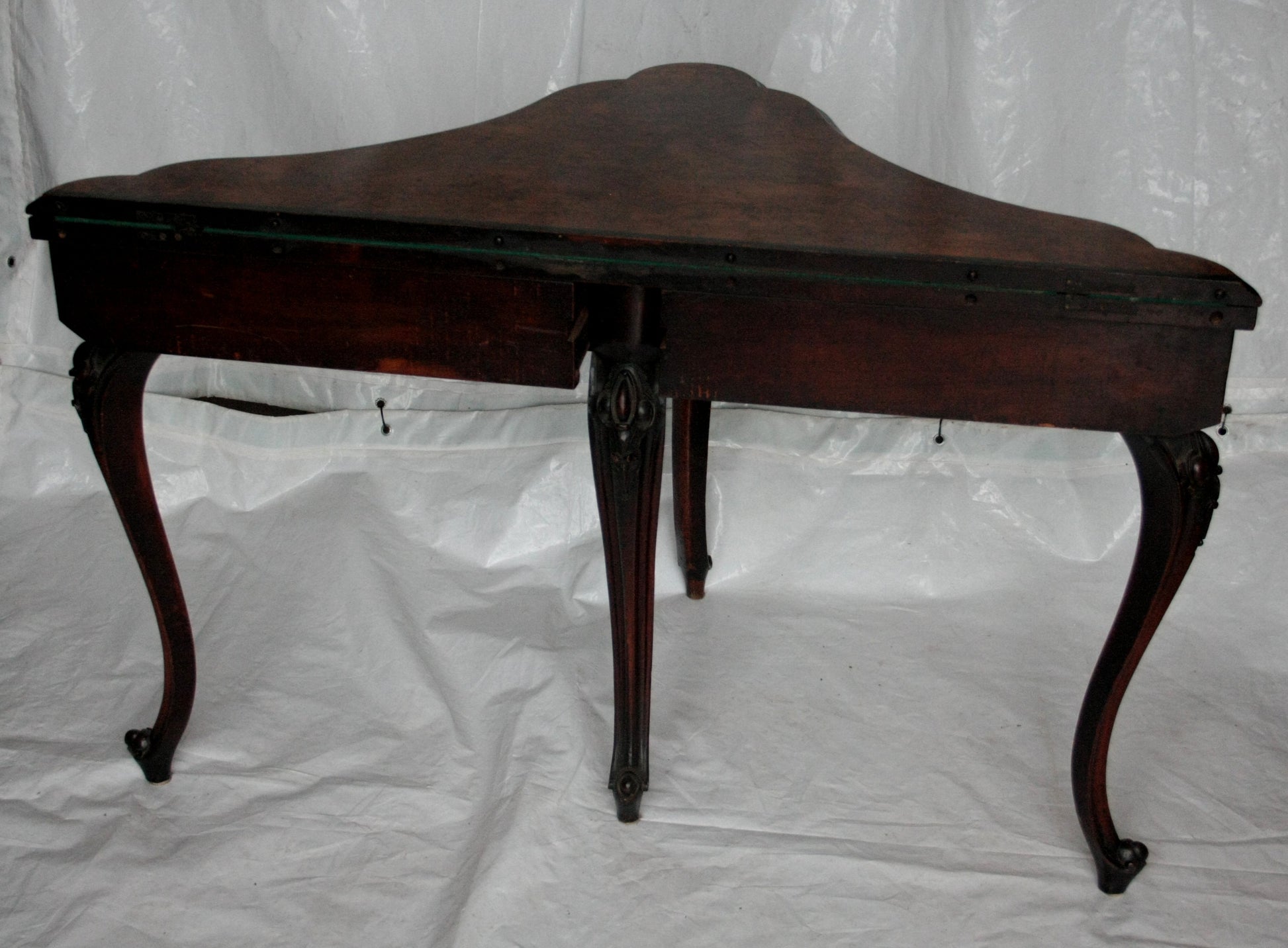Antique mahogany corner table for gioco inglese, XVI secolo, console tavolo di pregio