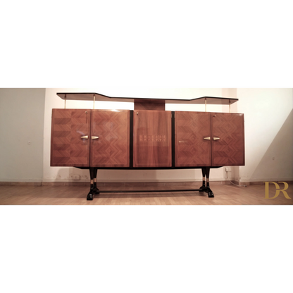 Credenza mid-century Dassi con base distintiva e mobile bar consolle Vittorio Dassi