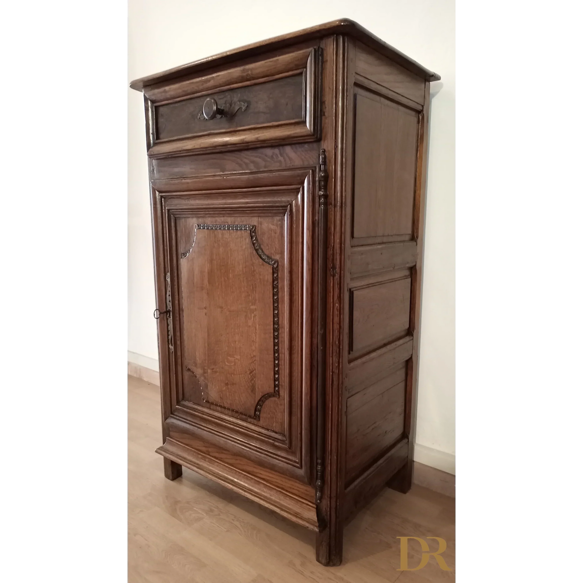 Credenza bassa 1700 vintage in legno di rovere Cassettiera in legno rustico