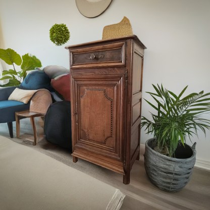 Credenza bassa 1700 vintage in legno di rovere Cassettiera