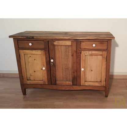 Credenza bassa in pino rustica, Sud Italia, Fine XIX° Secolo