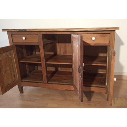 Credenza bassa in pino rustica, Sud Italia, Fine XIX° Secolo