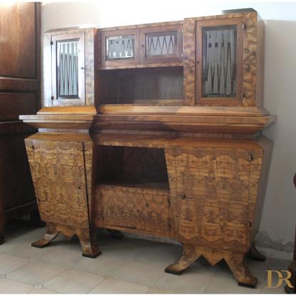 Credenza due corpi Art Decò Italia Roma realizzata per il ministro Bottai nel 1933
