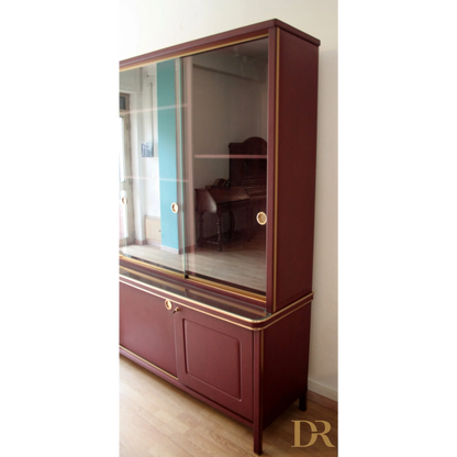 Credenza o Libreria a due corpi umberto mascagni in similpelle bordeaux dimensioni corpo