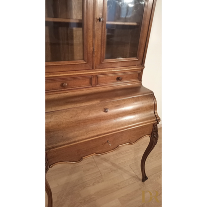 Credenza scrittoio ribalta rovere massello XIX secolo restaurata ottocento