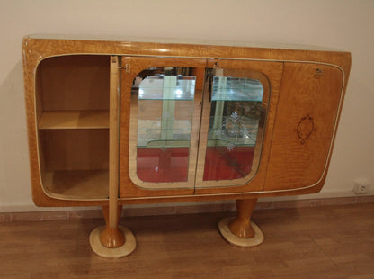 Mobile bar credenza vittorio dassi anni 50 in legno stile art deco credenza mid-century moderna elegante e funzionale