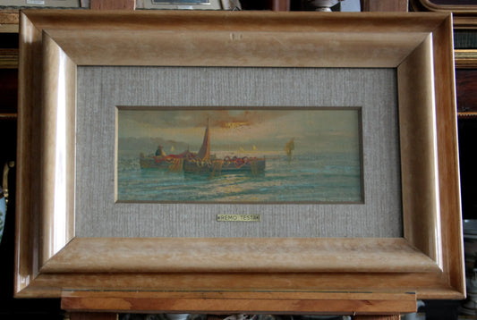 Framed seascape painting from remo testa coppia di paesaggi italiani marino metà del xx secolo italia