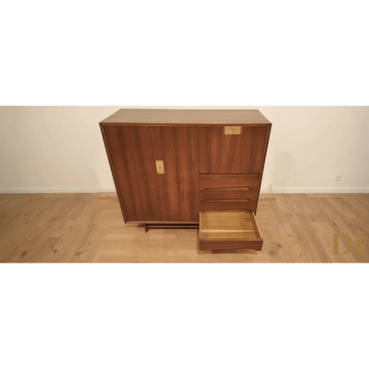 Credenza Edmondo Palutari vintage anni 50 in legno con cassetti e porta scorrevole