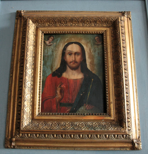 Icona ortodossa Cristo Pantocratore XVIII secolo area russa, raffigurazione sacra
